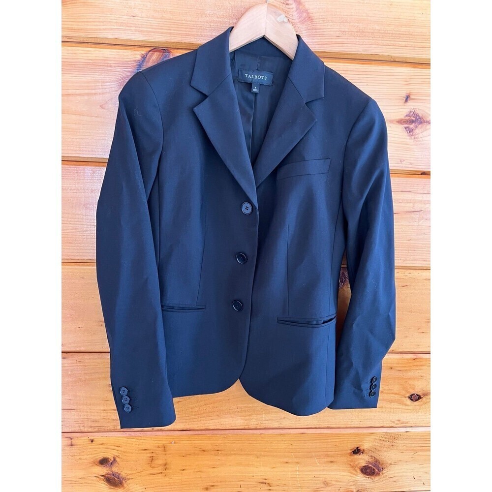 Talbots Women’s Black Wool Blend Jacket Blazer 4